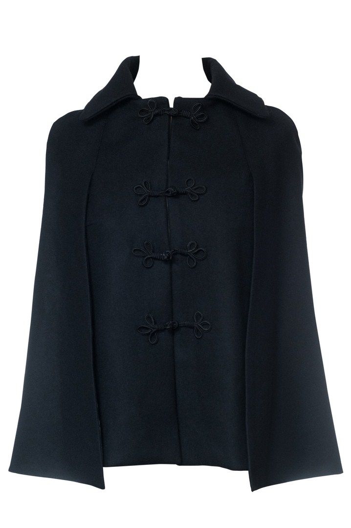 chaqueta capa negra blancaspina